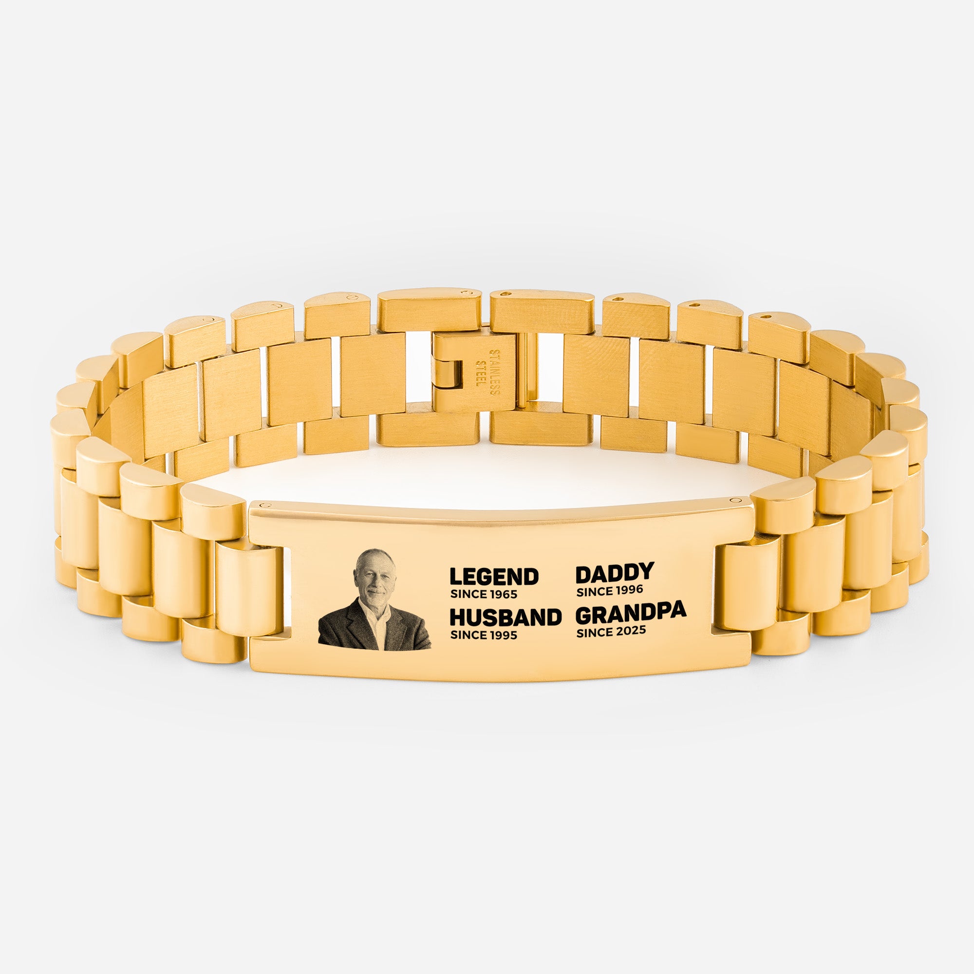 4413JUS1 personalized metal bracelet watch band_ photo gifts for dadgrandpa 4413jtv5b