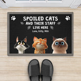 4414DUS2 custom cat doormat funny cat gifts spoiled cats live here 4414D