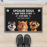 4414DUS2 custom dog doormat funny dog gifts spoiled dogs live here 4414D