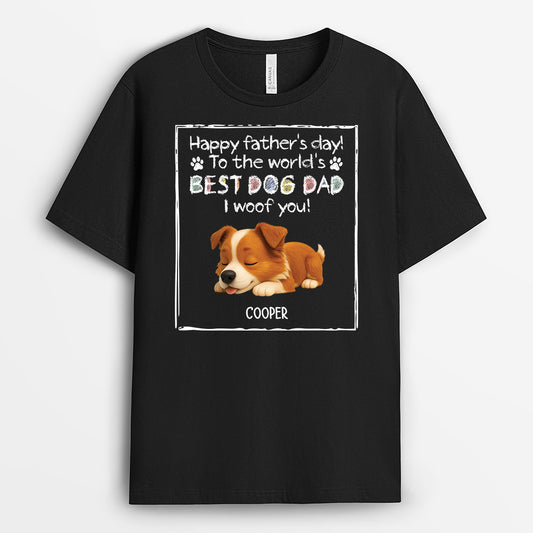 4419AUS1 personalized fathers day gifts worlds best dog dad t shirt 4419AKM5C