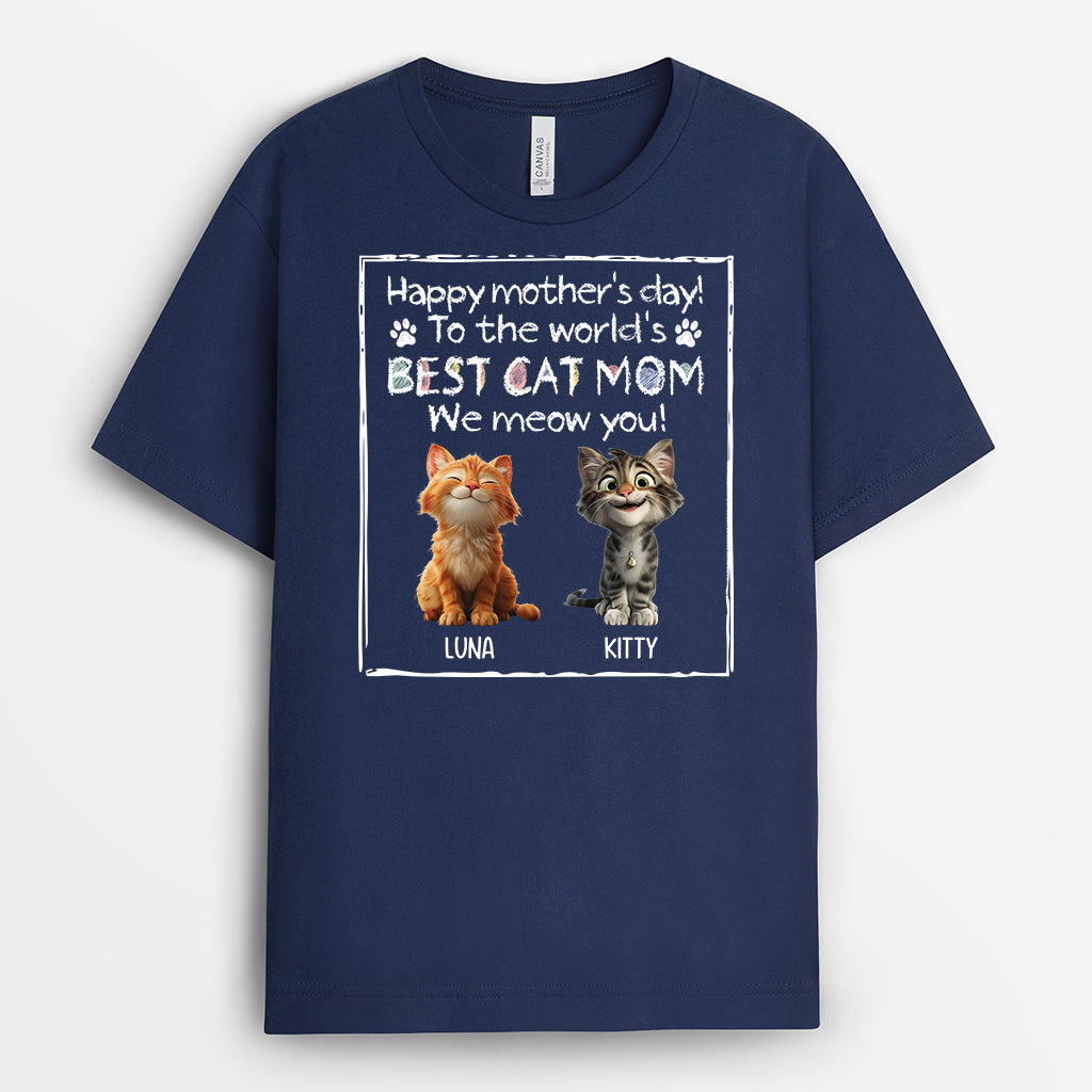 4419AUS2 custom fathers day presents worlds best cat dad t shirt 4419AKM5D