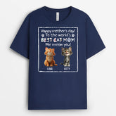 4419AUS2 custom fathers day presents worlds best cat dad t shirt 4419AKM5D