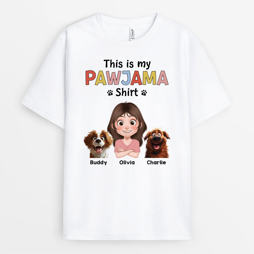 4466AUS1 personalized dog mom gifts cute pawjama shirt with dogs 4466AKK0C