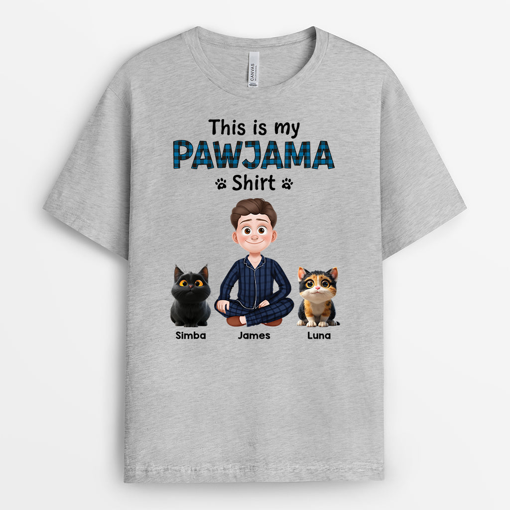4466AUS2 personalized cat gifts for women cute pawjama shirt with cats 4466AKK0D