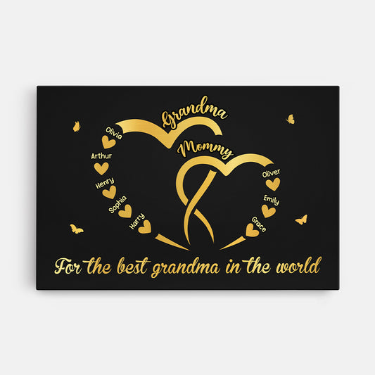 4469CUS1 custom grandma gifts for the best grandma in the world canvas 4469C8M3A