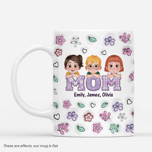 4490MUS1 3d printing effect personalized gift for mothers day floral mama mug 4490M