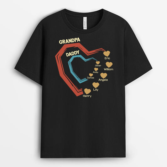 4492AUS1 custom fathers day gifts dad grandpa shirt_ with handprints 4492A