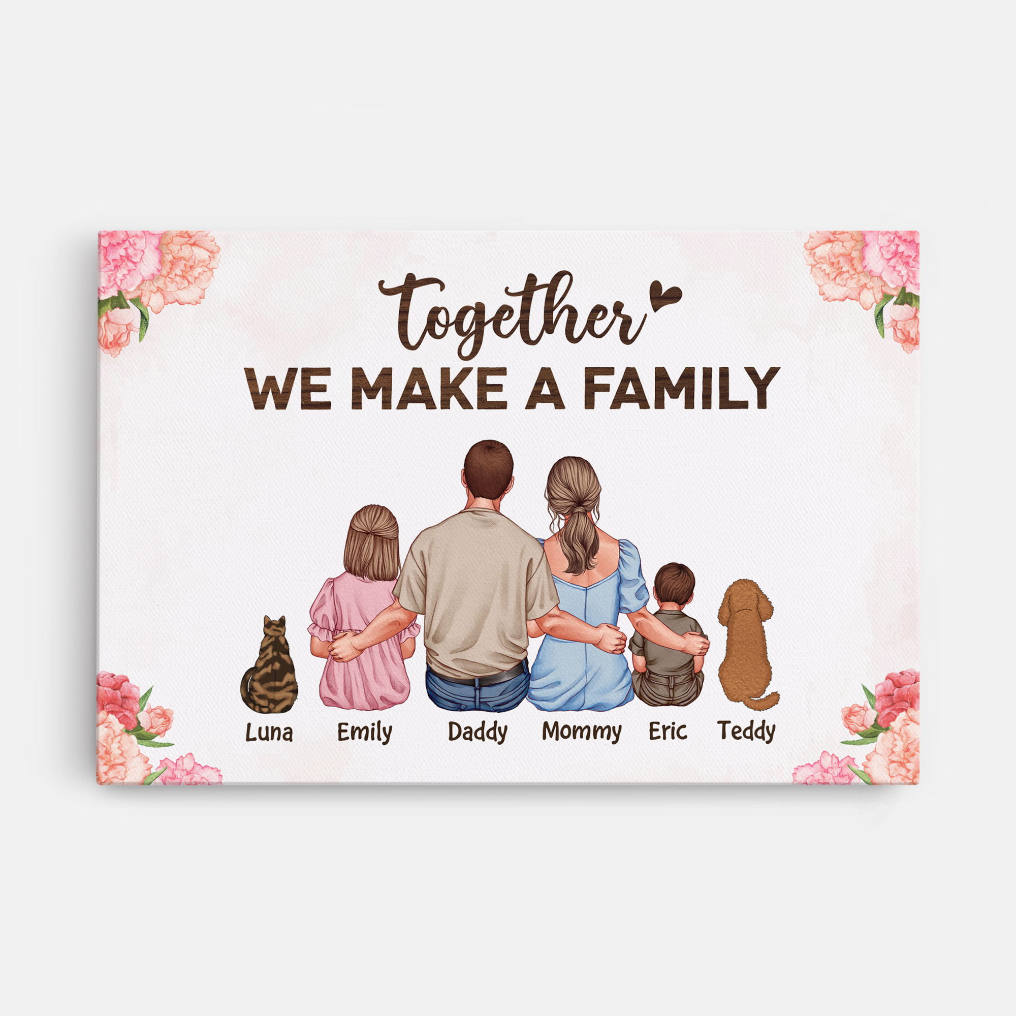 4503CUS1 custom family canvas prints_ together we make a family 4503C5T5I
