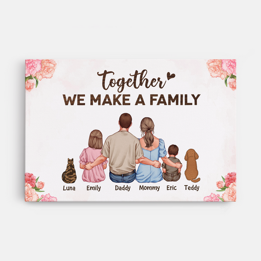 4503CUS1 custom family canvas prints_ together we make a family 4503C5T5I