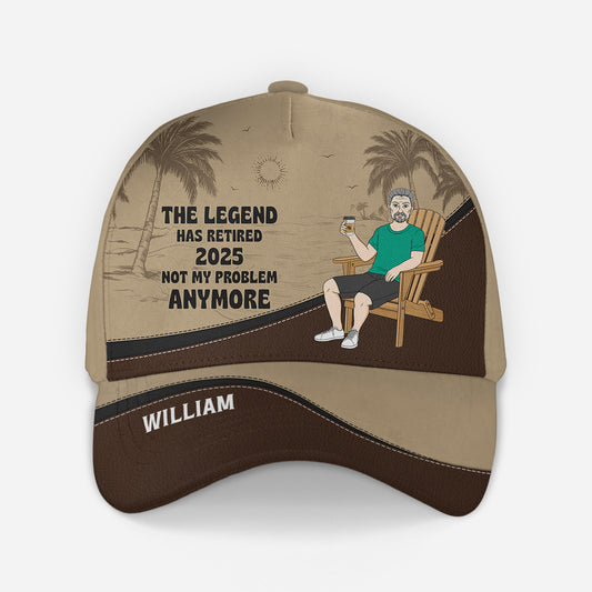4508JUS1 personalized caps for men retirement gifts the legend has retired 4508JTQMB