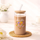 4541AUS2 personalized glass cups with lids momgrandmas garden gifts 4541atslta