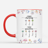 4544MUS2 custom flower mugs for grandma and mom first mom now grandma 4544M5K5A
