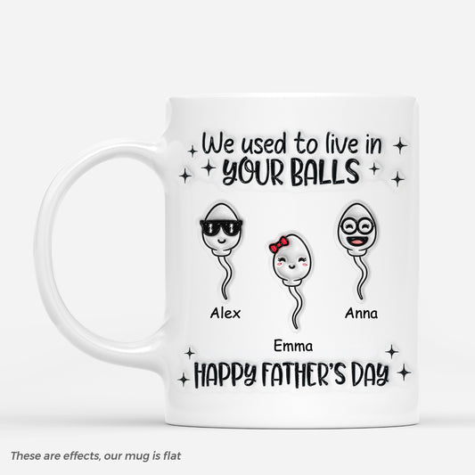4551MUS1 3d printing effect personalized fathers day gift we used to live in your balls mug_ 4551M