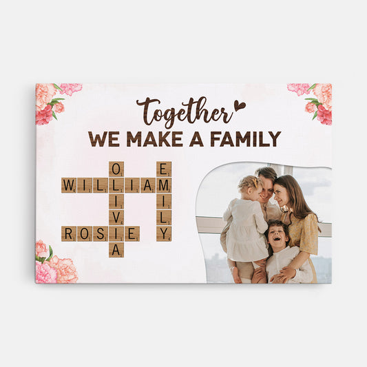 4567CUS1 personalized photo canvas together we make a family wall art 4567C5T5I