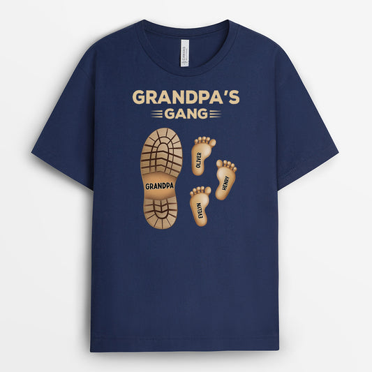4583AUS2 personalized gifts for dad footprint daddys gang t shirt
