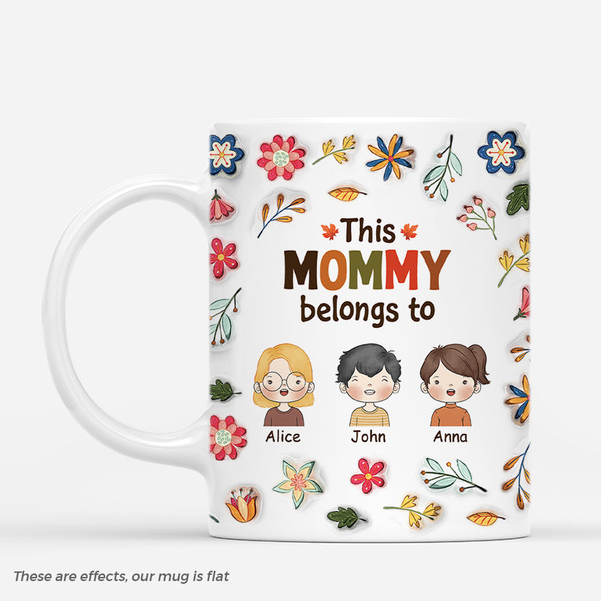 4588MUS1 3d printing effect custom floral mugs for mom this mom belongs to mug 4588M3Q8A