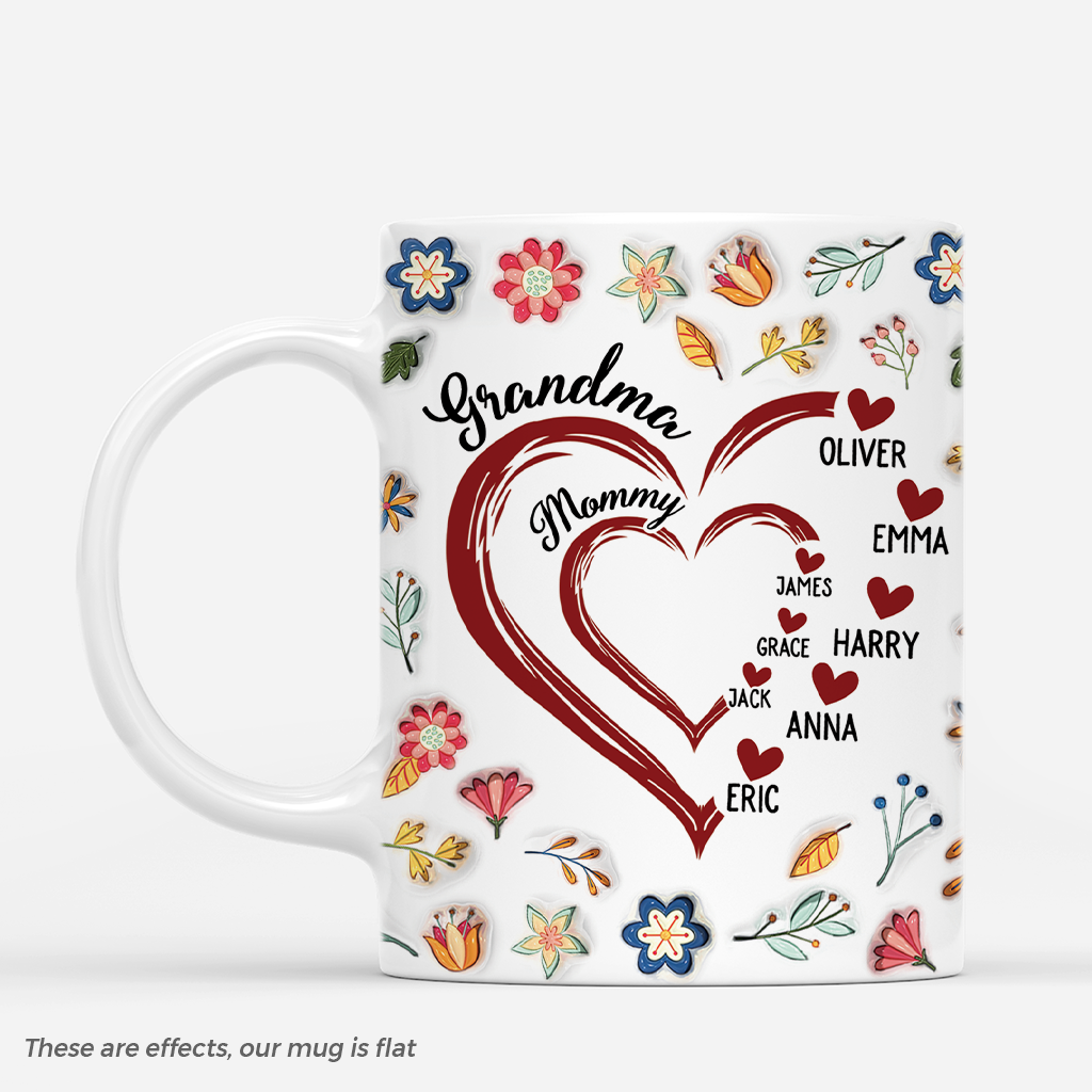 4590MUS1 3d printing effect personalized mugs with names gifts for grandma 4590M