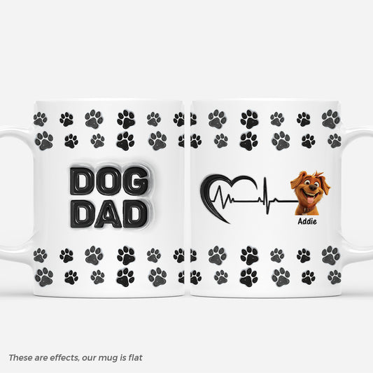 4598MUS1 3d printing effect personalized dog dad gifts paw print mugs 4598M5Q5C