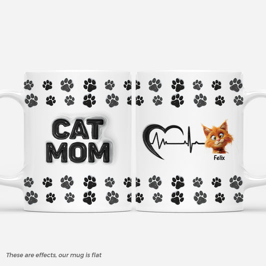 4598MUS2 3d printing effect personalized cat mom gifts paw print mugs 4598M5Q5D