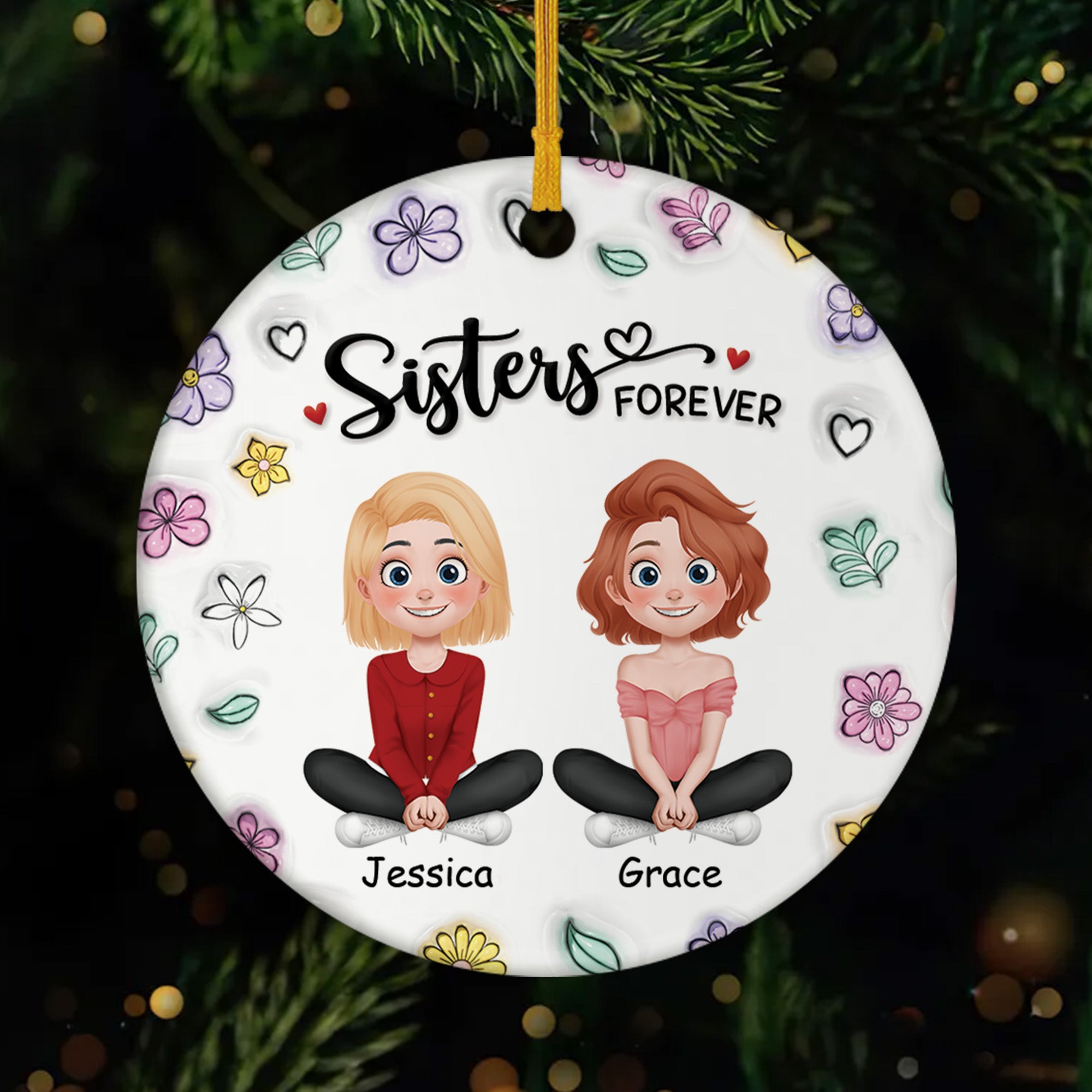 4600OUS1 3d printing effect custom ceramic ornaments gifts for best friends sister 4600O