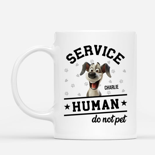 4639MUS1 custom dog mug dog lover gifts service human do not pet_ 4639M8IMC