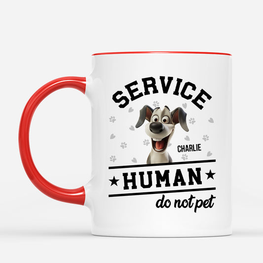 4639MUS2 custom dog mug dog lover gifts service human do not pet_ 4639M8IMC