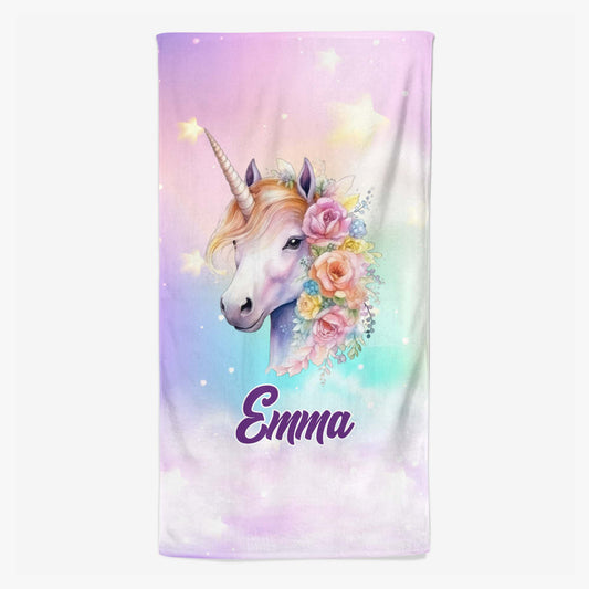 4648BUS1 personalized unicorn beach towel with name _summer gift for her 4648B5L0K