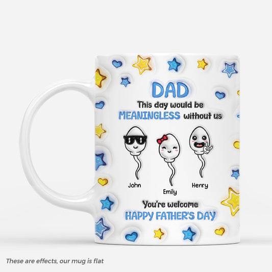4656MUS1 3d printing effect custom dad mugs funny fathers day gifts 4656M6HAB