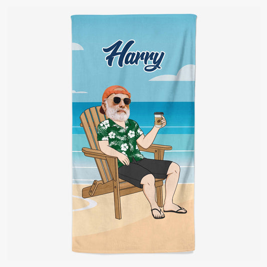 4663BUS1 personalized beach towel with face fun summer gifts for dad 4663B3K5B