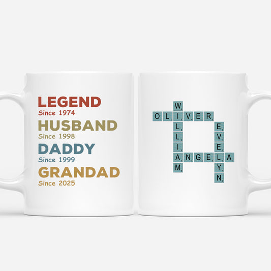 4664MUS1 personalized crossword gifts legend husband dad grandpa mug 4664M3L5B