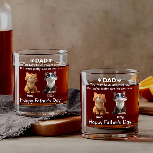 4716IUS1 customized fathers day gifts funny cat dad whiskey glass_ 4716IKYTD