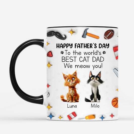 4720MUS2 3d printing effect custom mugs for fathers day cat dad presents 4720MKT0D