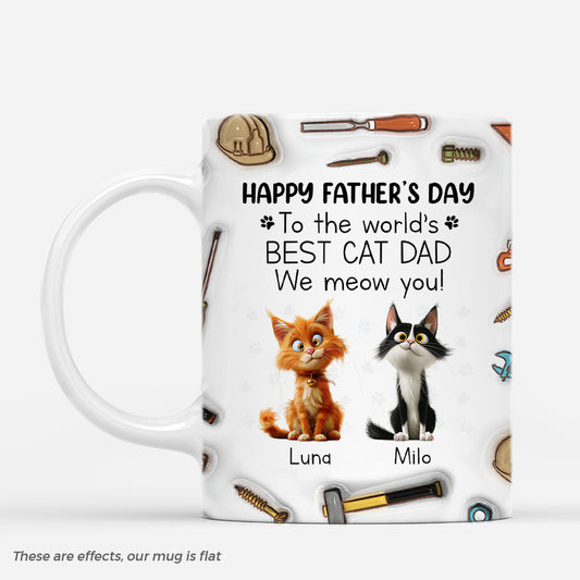 4721MUS1 3d printing effect custom cat mug fathers day gifts for cat dads 4721MKT0D