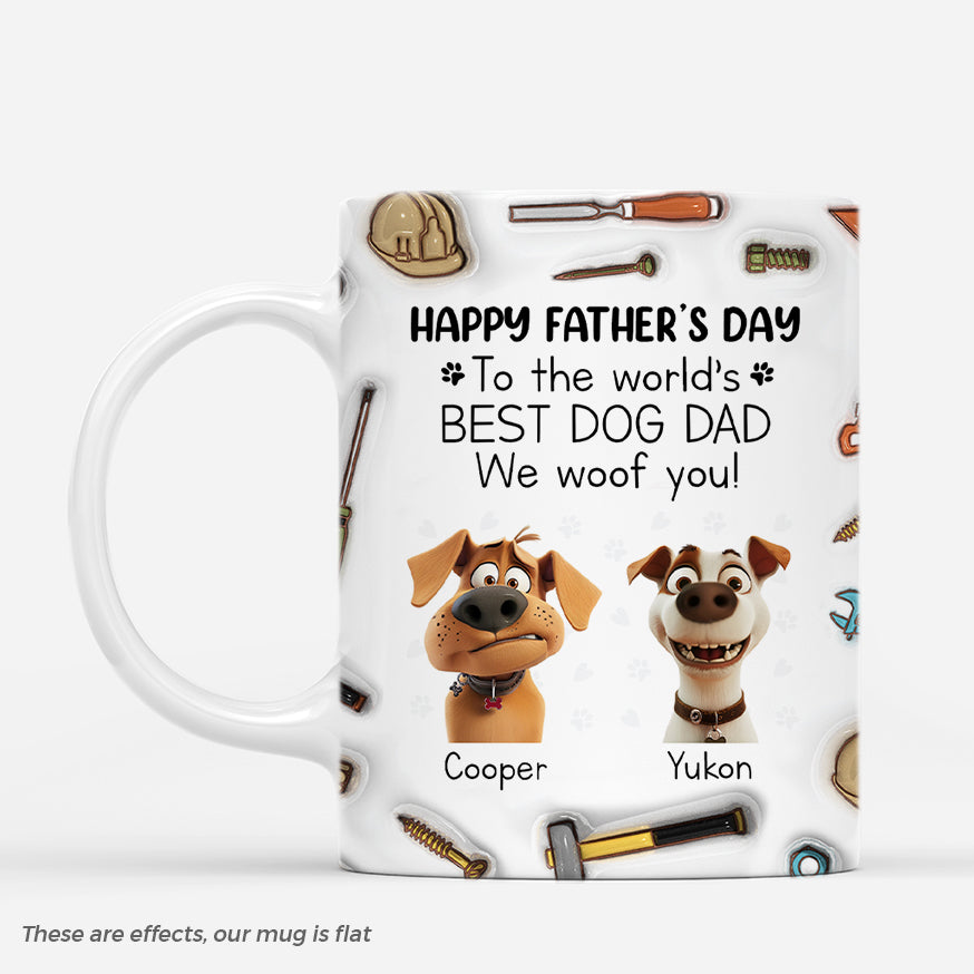 4721MUS1 3d printing effect custom dog mug fathers day gifts for dog dads 4721MKT0C