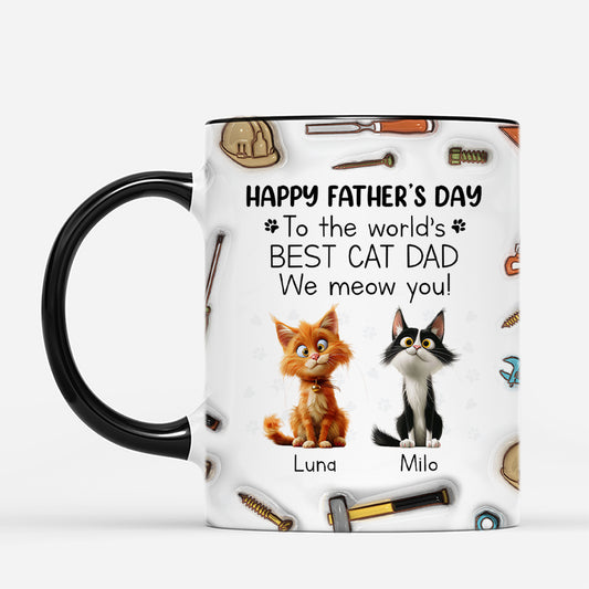4721MUS2 3d printing effect custom cat mug fathers day gifts for cat dads 4721MKT0D