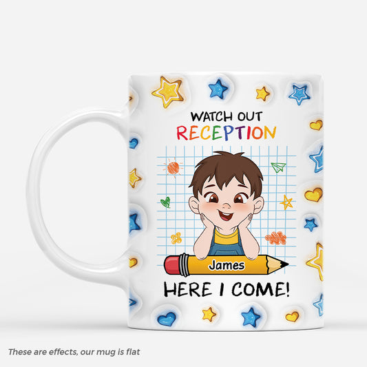4728MUS1 3d printing effect personalized gifts for kids watch out here i come_ mug 4728MKL0K