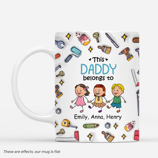 4732MUS1 3d printing effect custom dad gifts this dad belongs to mug 4732M