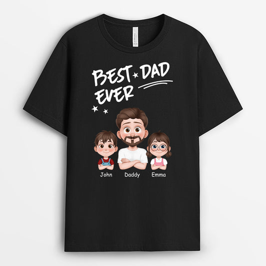 4735AUS1 personalized fathers day gift for dad best dad ever shirt 4735A3T0B
