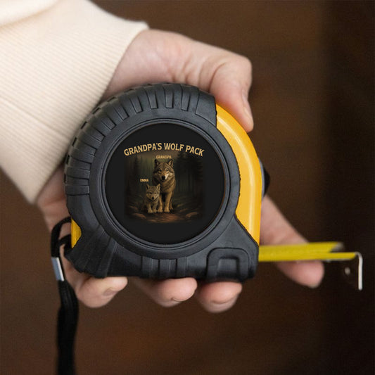4741OUS2 personalized wolf gifts for dad daddys wolf pack tape measure 4741OTM5B
