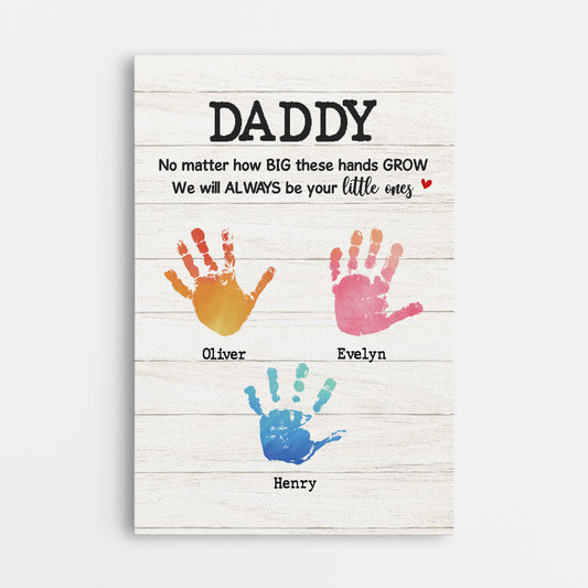 4766CUS1 perrsonalized gift for dad fathers day handprint canvas art_ 4766C64AB