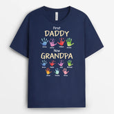4768AUS2 personalized grandfather gift first dad now grandpa t shirt 4768ATKTB