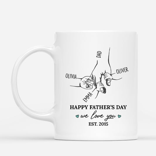 4802MUS1 personalized fathers day gift hand holding we love yo mug 4802M66AB