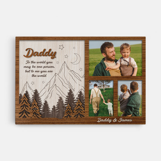 4818CUS1 personalized gift for dads daddy you are my world canvas 4818C5ITB
