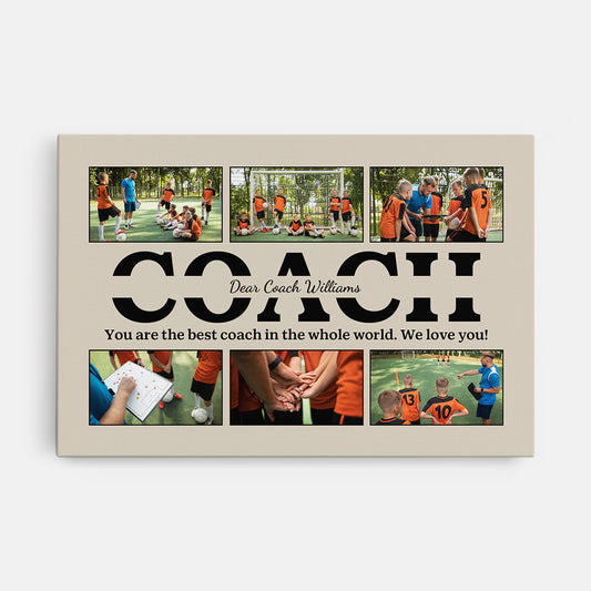 4828CUS1 personalized sports gift best coach in the world canvas 4828CKTMB