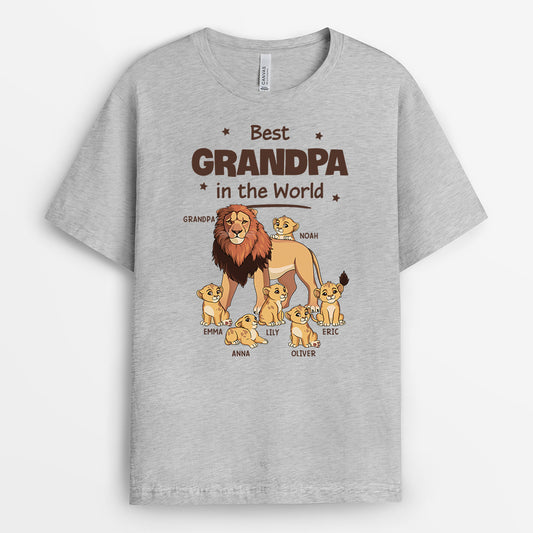 4829AUS2 personalized dad gifts best lion daddy in the world t shirt 4829A5L8B