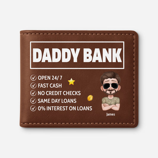 4839JUS1 customized gifts for dad dad bank leather wallet 4839JTTNB