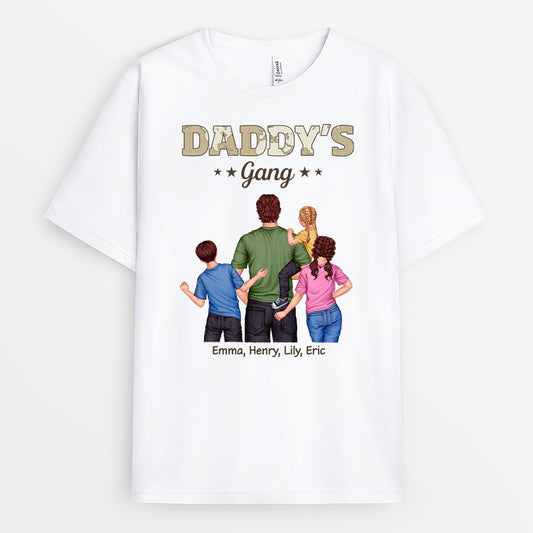 4855AUS1 personalized dad presents daddys gang t shirt with kid names 4855AKL0B