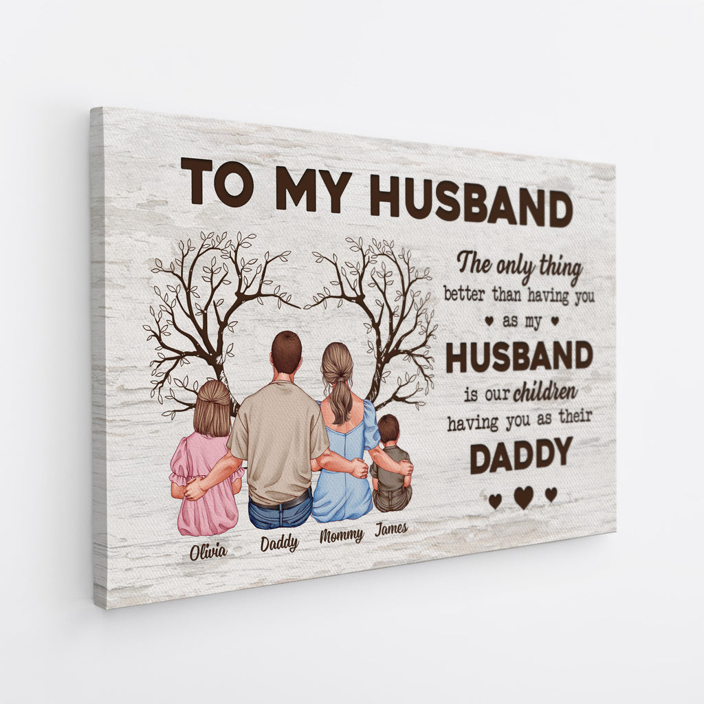 4864CUS2 personalized canvas for dad our children having you as their daddy art 4864C6YTB