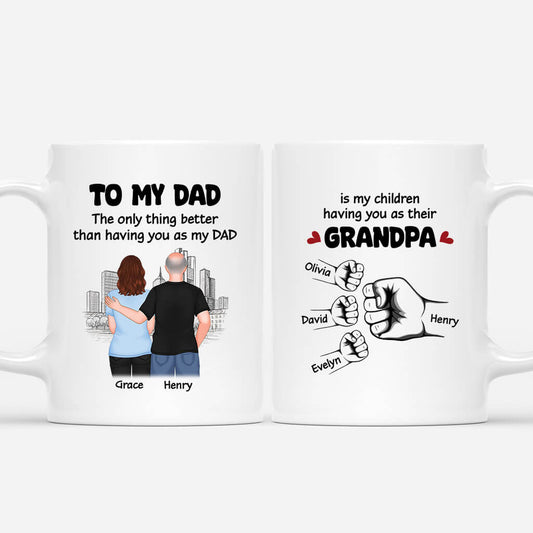 4865MUS1 custom dad mug to dad my children having you as their grandpa 4865M6KNB