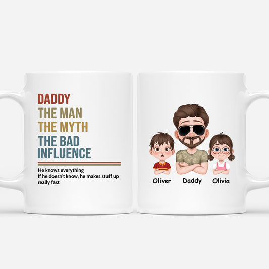 4868MUS1 custom funny dad gifts man myth bad influence vintage mug 4868M6YAB